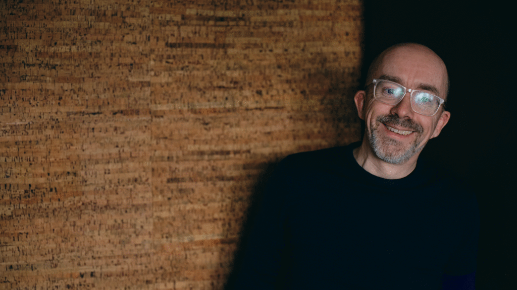 Crispin and the cork wall